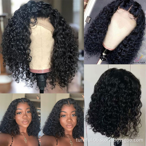 100% raw Virgin 12 14inch Hair Kinky Curly bob 4*4 Front Lace Wig Hd Transparent Swiss Lace Wholesale Vendors